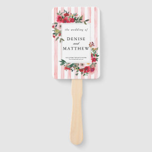 Wild Roses and Nosegay Pink  Hand Fan