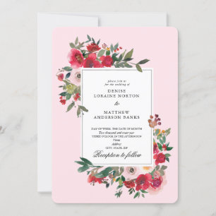 Wild Roses and Nosegay Pink Invitation