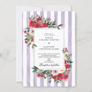 Wild Roses and Pastel Lilac Invitation