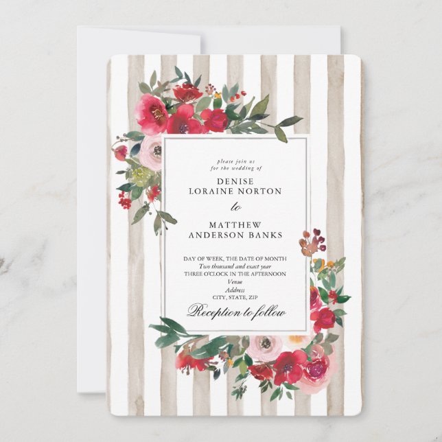Wild Roses and Perfectly Pale Invitation (Front)