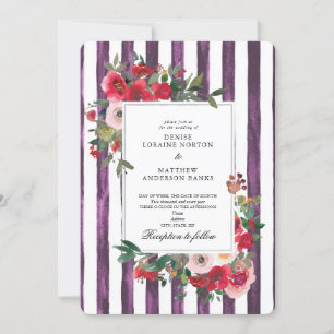Wild Roses and Plum Perfect Colour Invitation