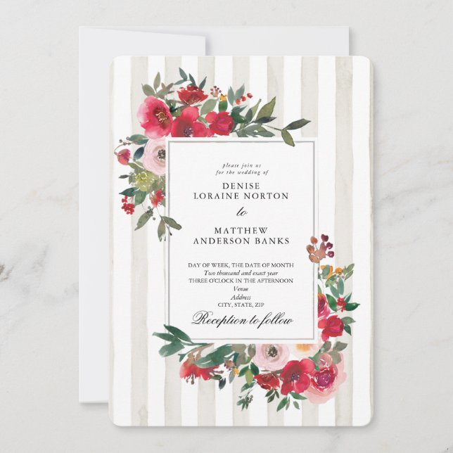 Wild Roses and Snow White Invitation (Front)