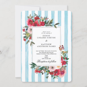 Wild Roses and Spun Sugar Blue Invitation