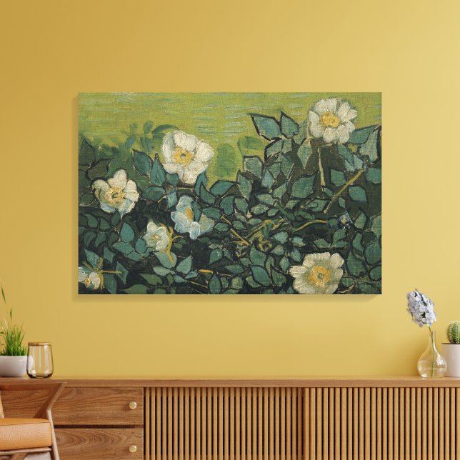 Wild Roses by Vincent van Gogh Canvas Print (Insitu(LivingRoom))