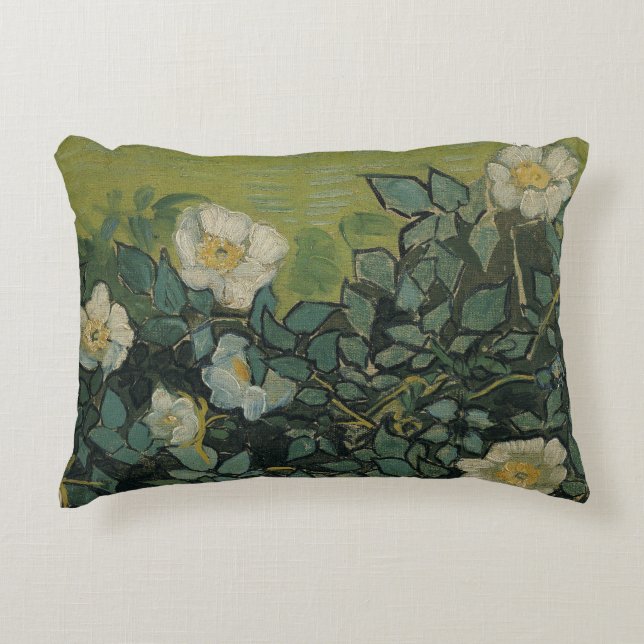 Wild Roses by Vincent van Gogh Decorative Cushion (Front)