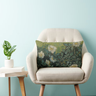 Wild Roses by Vincent van Gogh Lumbar Cushion
