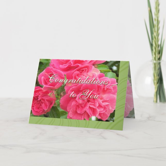 Wild Roses - -customise any occasion Card (Front)