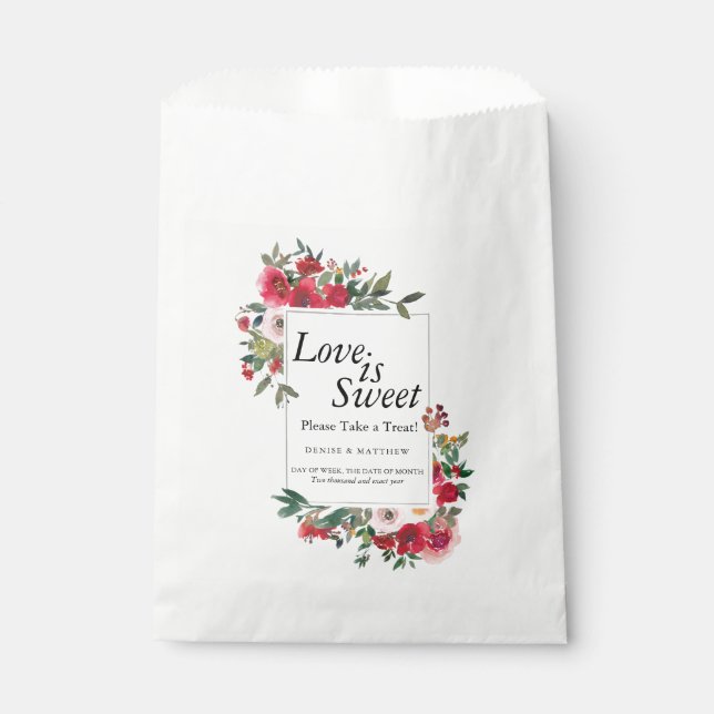 Wild Roses  Favour Bag (Front)