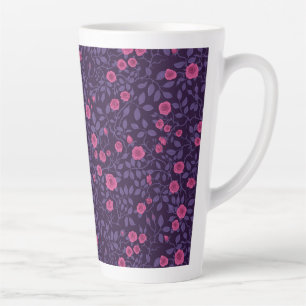 Wild roses in pink and purple latte mug