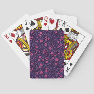 Wild roses in pink and purple playing cards