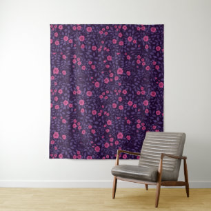 Wild roses in pink and purple tapestry