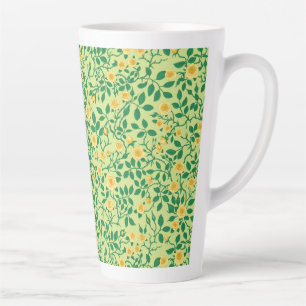 Wild roses in yellow and green latte mug