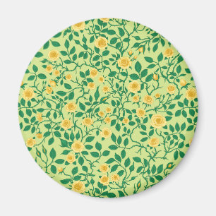 Wild roses in yellow and green magnet