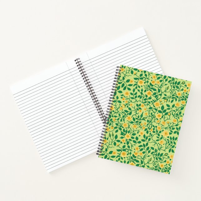 Wild roses in yellow and green notebook (Inside)