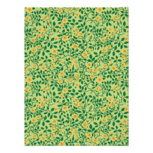 Wild roses in yellow and green poster