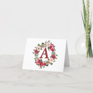 Wild Roses on White Background Thank You Card
