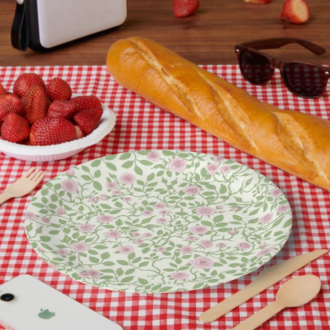 Wild roses  paper plate (Picnic)
