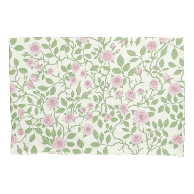 Wild roses  pillowcase (Front-Left)