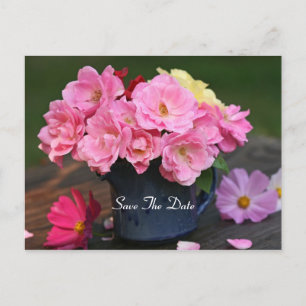 Wild Roses Save The Date Postcard