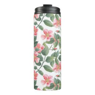 Wild Roses Watercolor Floral Seamless Thermal Tumbler