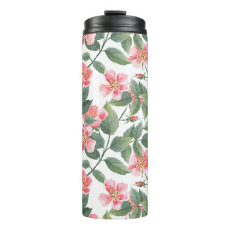 Wild Roses Watercolor Floral Seamless Thermal Tumbler