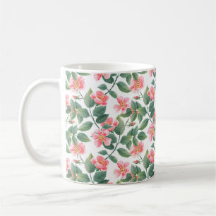 Wild roses watercolor seamless pattern. Flowers, l Coffee Mug