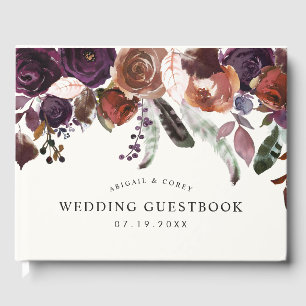 Wild Royal Bloom Wedding Guest Book