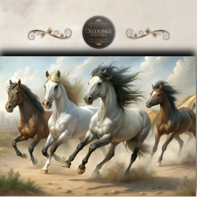 Wild Running Horse Herd Decoupage Tissue Paper (Wild Running Horse Herd Decoupage Tissue Paper)