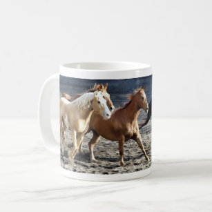 Wild running horses coffee mug