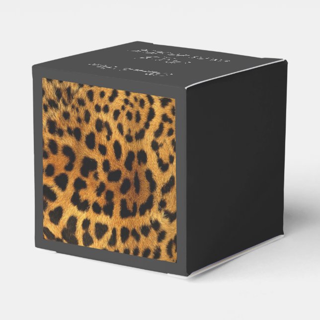wild Safari animal cheetah girly leopard print Favour Box (Back Side)