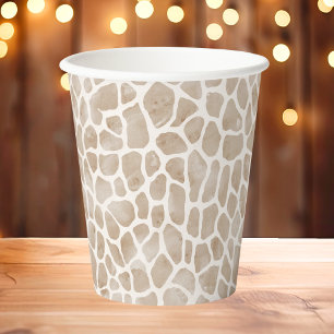  Wild Safari Animal Giraffe Print Paper Cups