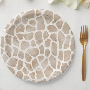  Wild Safari Animal Giraffe Print Paper Plate