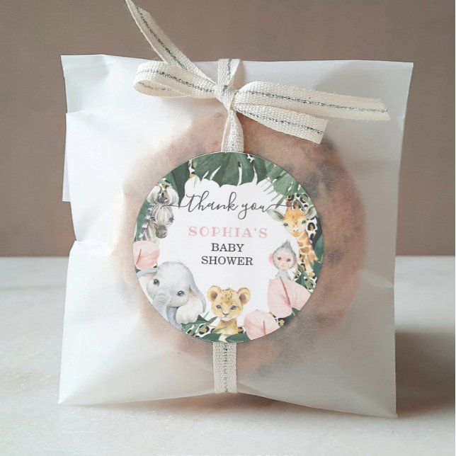 Wild Safari Animals Baby Shower Favour Sticker (Creator Uploaded)