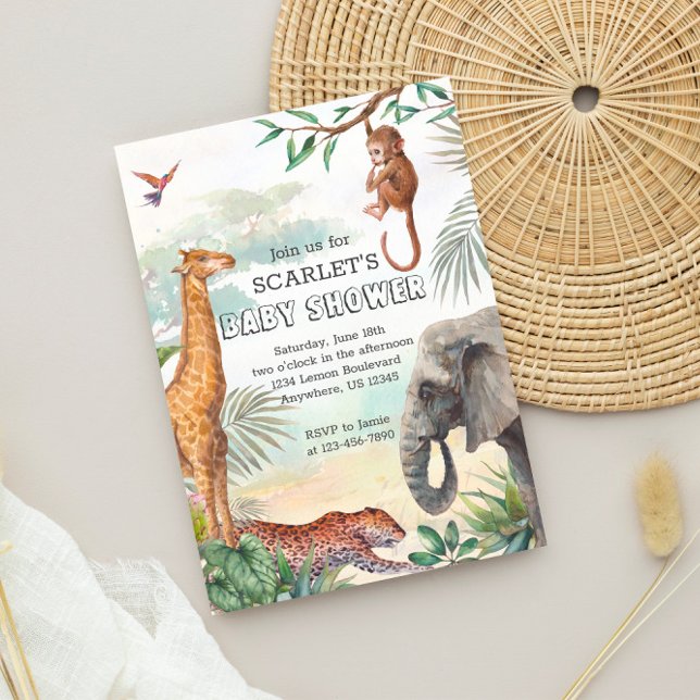 Wild Safari Animals Baby Shower Invitation (Creator Uploaded)