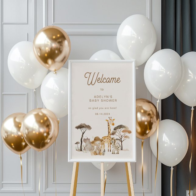 Wild Safari Animals Baby Shower Welcome Sign (Creator Uploaded)