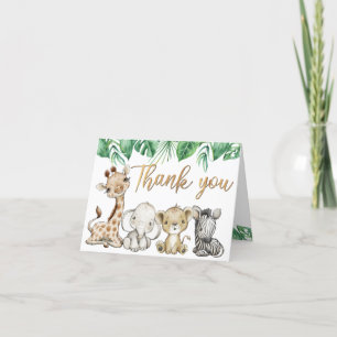 Wild Safari Animals Birthday Thank You Card