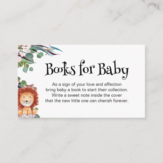 Wild Safari Animals Books for Baby Card (Front)