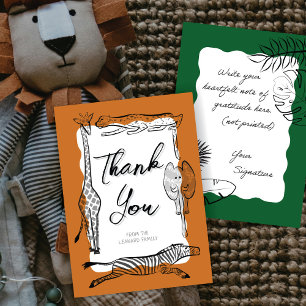 Wild Safari Animals Frame Terracotta Thank You Card