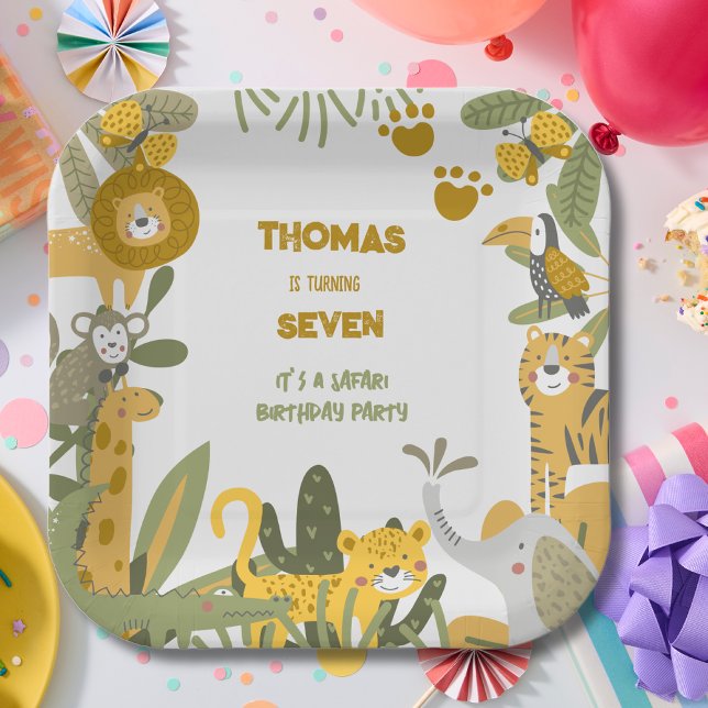 Wild safari animals kids birthday paper plate (Creator Uploaded)