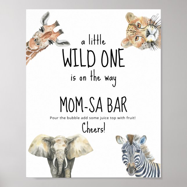 Wild safari animals - mum-osa bar poster (Front)