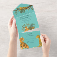 Wild Safari Big Cats Wedding All In One Invitation