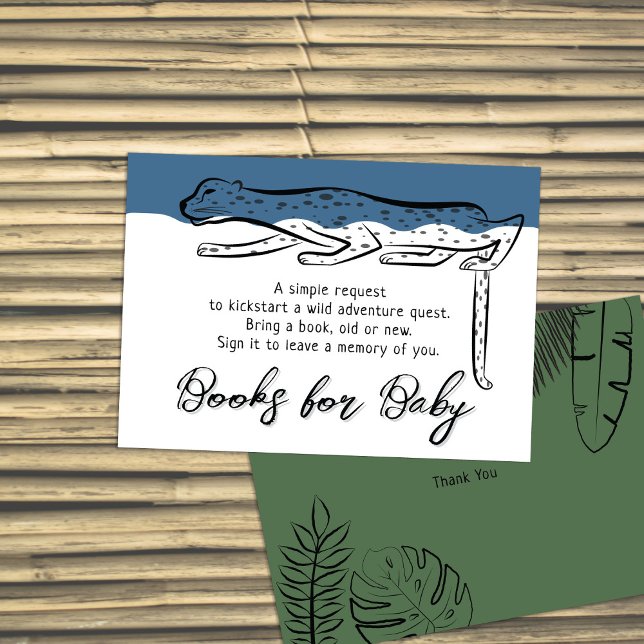Wild Safari Cheetah Denim Blue Books For Baby Enclosure Card (Creator Uploaded)