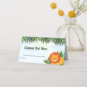 Wild Safari Jungle Theme Animal Lion Place Card