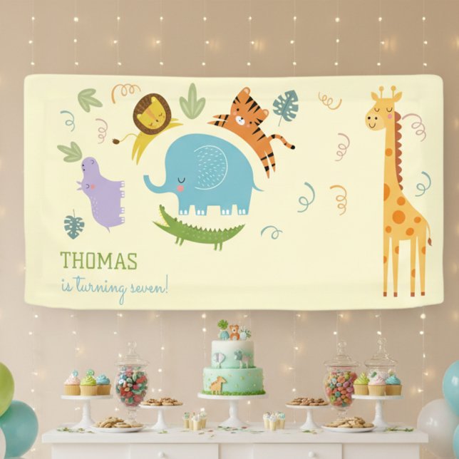 Wild safari kids birthday banner (Creator Uploaded)