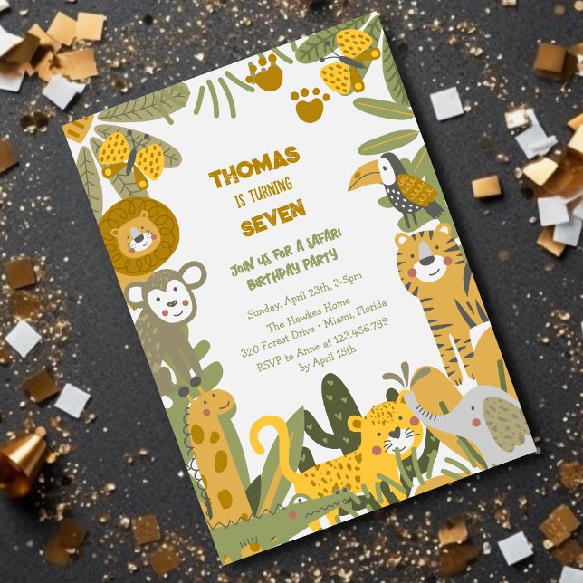 Wild safari kids birthday invitation (Creator Uploaded)