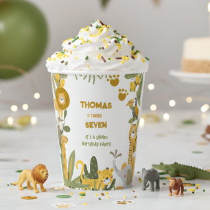 Wild safari kids birthday paper cups