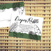 Wild Safari Leave Army Green Diaper Raffle
