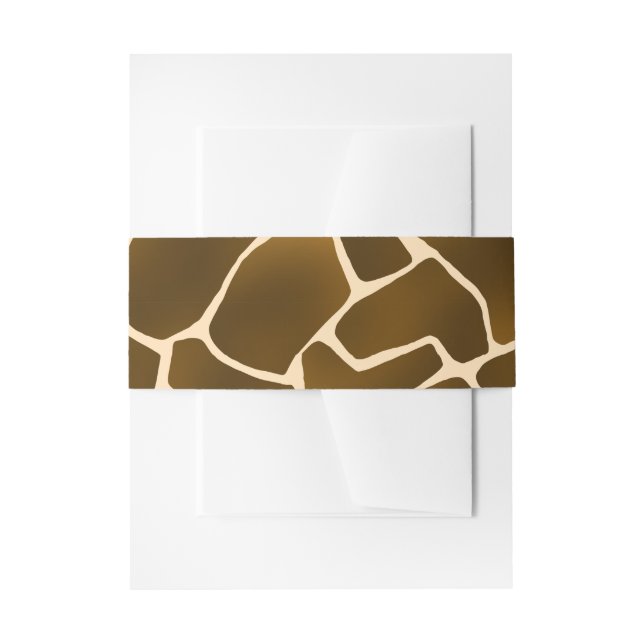 Wild Safari Natural Giraffe Print Invitation Belly Band (Front Example)