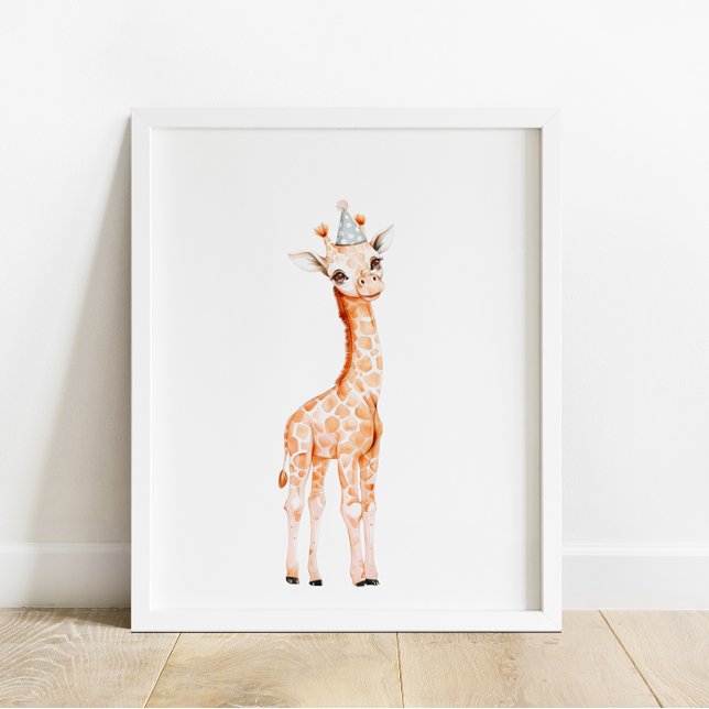 Wild Safari Party Giraffe Animals Birthday Poster (Creator Uploaded)