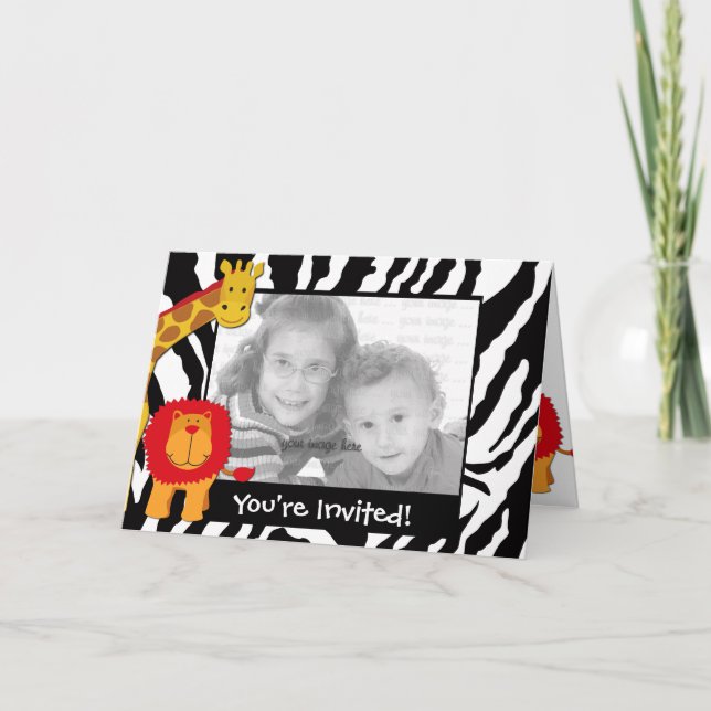Wild Safari Photo Template Birthday Invitation (Front)